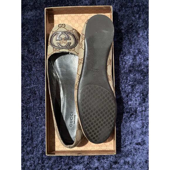 Gucci 2000's iconic interlocking GG Canvas Ballet Flats Size 36 w box/dust bags - Picture 4 of 12